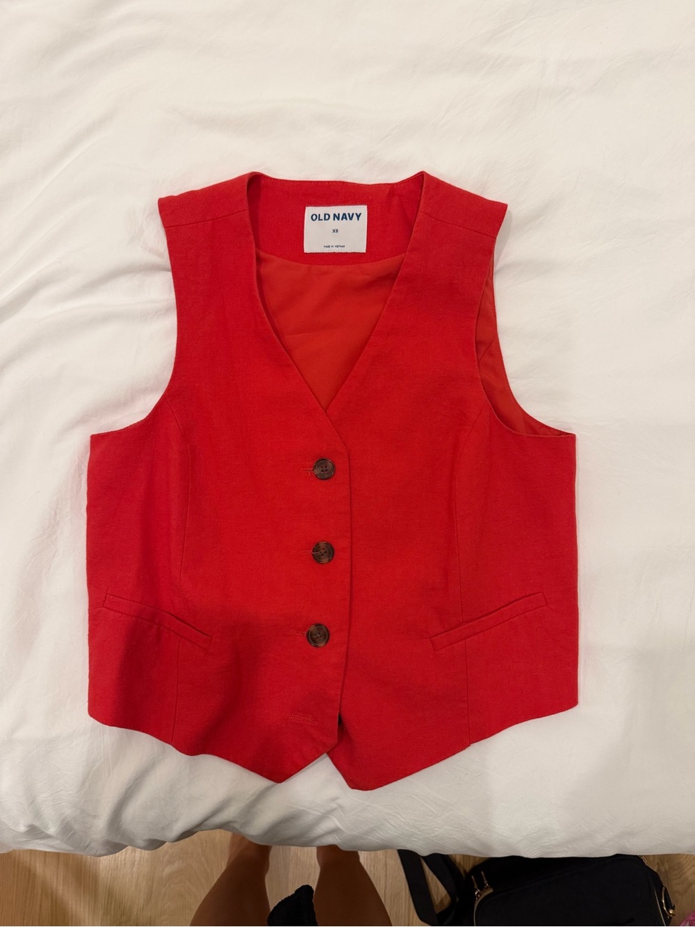 Old Navy Red Button-Front Waistcoat